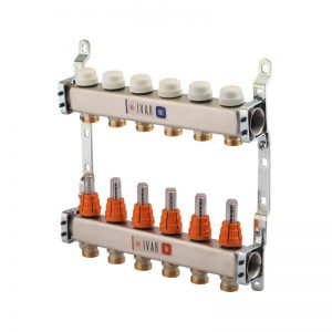 Distribuitor  pentru incalzire in pardoseala din inox 10 circuite